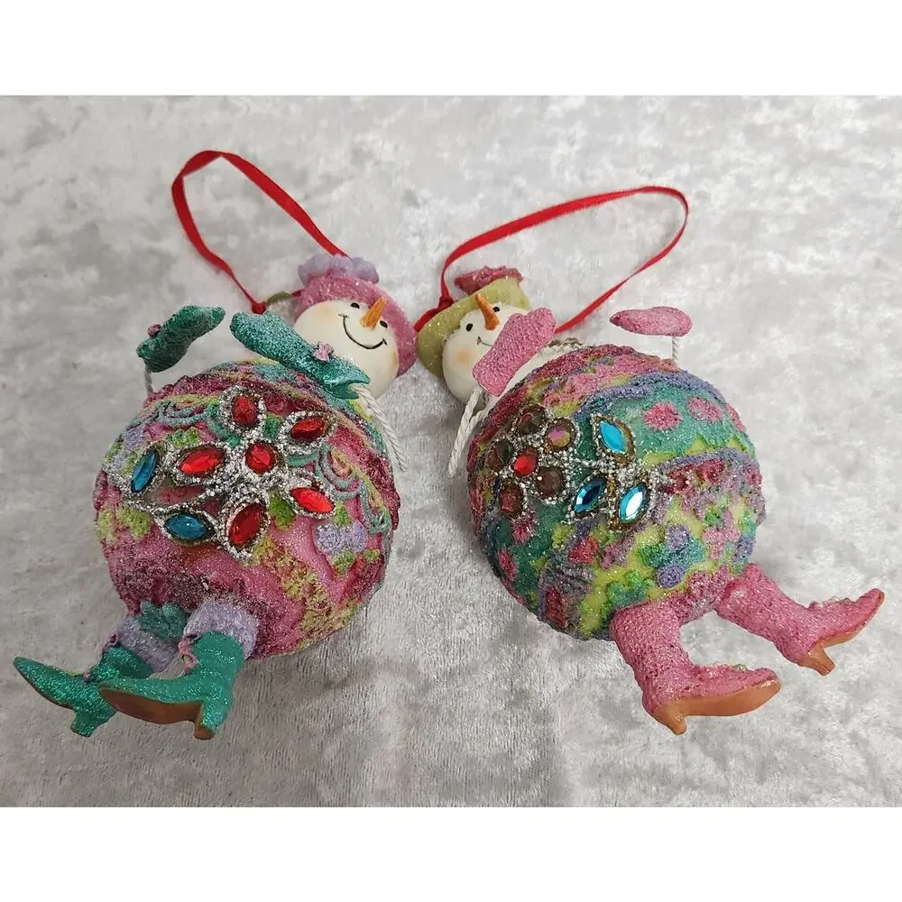 Christmas Decorative Snowman Ornament-Set of 2